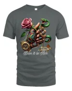 Born To Be Rich Snake Rose Luxury Graphic T Shirt Power - gray t-shirt on white background