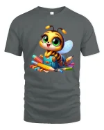 Cute School Bee T Shirt Adorable Cartoon Student Art - gray t-shirt on white background
