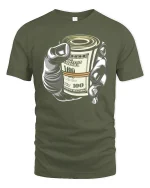 Money Roll Graphic T Shirt Cash Grip Art Tee - military green t-shirt on white background
