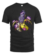 Mutant Banana T Shirt Creepy Cartoon Graphic - black t-shirt on white background