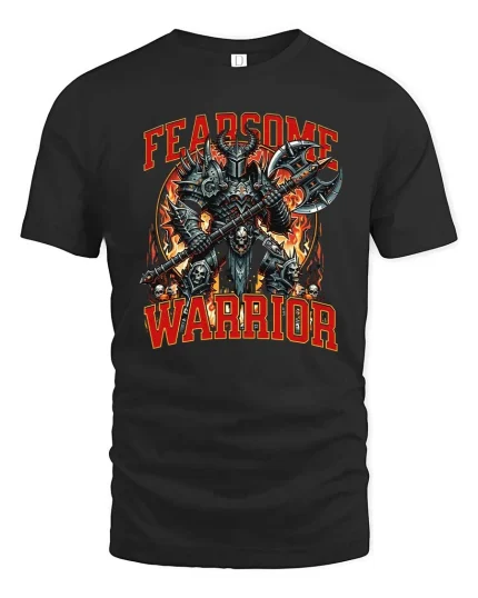 Fearsome Warrior Battle Axe T Shirt Gothic Streetwear - black t-shirt on white background