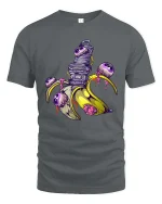 Mutant Banana T Shirt Creepy Cartoon Graphic - gray t-shirt on white background