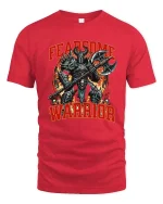 Fearsome Warrior Battle Axe T Shirt Gothic Streetwear - red t-shirt on white background