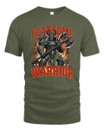 Fearsome Warrior Battle Axe T Shirt Gothic Streetwear - military green t-shirt on white background