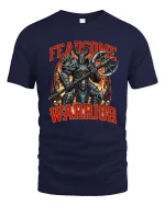 Fearsome Warrior Battle Axe T Shirt Gothic Streetwear - navy t-shirt on white background