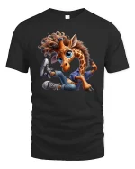 Cool Giraffe Street Style Graphic T Shirt - black t-shirt on white background