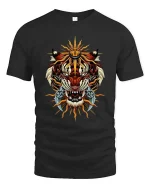 Solar Fury Tiger Graphic T Shirt - black t-shirt on white background