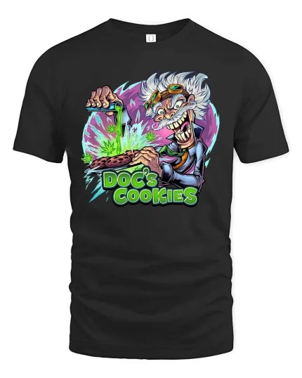 Doc’s Crazy Cookies Graphic T Shirt - black t-shirt on white background
