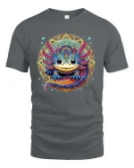 Colorburst Axolotl Art Tee - gray t-shirt on white background