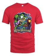 Crazy Tech Gremlin Graphic T Shirt - red t-shirt on white background