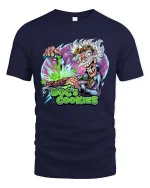 Doc’s Crazy Cookies Graphic T Shirt - navy t-shirt on white background