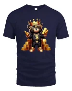 King Money Bear Graphic T Shirt - navy t-shirt on white background