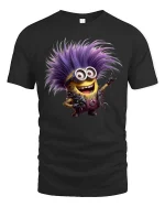 Funny Punk Rock Cartoon Character Graphic Tee Shirt - black t-shirt on white background
