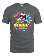 Funny AI Robot Laughing Emoji Humor Graphic T-Shirt - gray t-shirt on white background