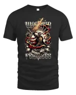 Archangel Rising Wings Of Fire Dark Fantasy Graphic T Shirt - black t-shirt on white background