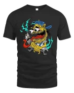 Psychedelic Skull Snail Dark Surreal Graphic T Shirt - black t-shirt on white background