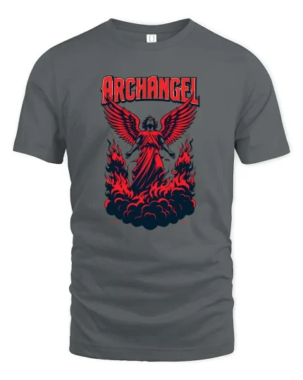 Cute Evil Demon Cat Cartoon Dark Fantasy Graphic T Shirt - gray t-shirt on white background