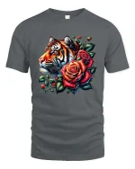 Warrior Of Fearless Courage Flaming Sword Graphic T Shirt - gray t-shirt on white background