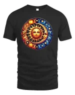 Sun and Moon Celestial Cosmic Harmony Graphic T Shirt - black t-shirt on white background