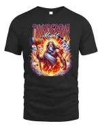 Thunder God Mighty Hammer Lightning Mythology Graphic T Shirt - black t-shirt on white background