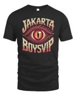 Jakarta Boysvid Vintage Eye Graphic Streetwear T Shirt Art - black t-shirt on white background