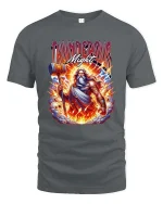 Thunder God Mighty Hammer Lightning Mythology Graphic T Shirt - gray t-shirt on white background