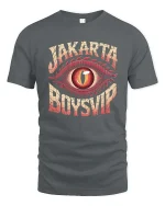 Jakarta Boysvid Vintage Eye Graphic Streetwear T Shirt Art - gray t-shirt on white background
