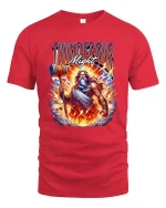 Thunder God Mighty Hammer Lightning Mythology Graphic T Shirt - red t-shirt on white background