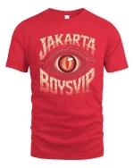 Jakarta Boysvid Vintage Eye Graphic Streetwear T Shirt Art - red t-shirt on white background