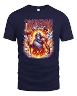 Thunder God Mighty Hammer Lightning Mythology Graphic T Shirt - navy t-shirt on white background