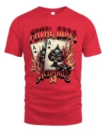 Fatal Odds Skull Ace Playing Cards Dice Casino Graphic T Shirt - red t-shirt on white background