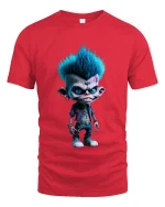 Cool Punk Monster Cartoon Rebel Character Graphic T Shirt - red t-shirt on white background