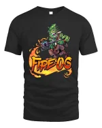 Fire OG Funny Weed Monster Cannabis Graphic T Shirt - black t-shirt on white background