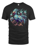 Dark Phoenix Spirit Bird Fantasy Gothic Graphic T Shirt - black t-shirt on white background
