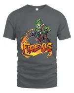 Fire OG Funny Weed Monster Cannabis Graphic T Shirt - gray t-shirt on white background