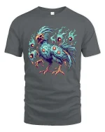 Dark Phoenix Spirit Bird Fantasy Gothic Graphic T Shirt - gray t-shirt on white background