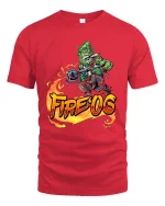Fire OG Funny Weed Monster Cannabis Graphic T Shirt - red t-shirt on white background