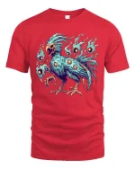 Dark Phoenix Spirit Bird Fantasy Gothic Graphic T Shirt - red t-shirt on white background