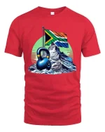 Vintage Mountain Kettlebell Workout Fitness Graphic T Shirt - red t-shirt on white background