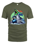 Vintage Mountain Kettlebell Workout Fitness Graphic T Shirt - military green t-shirt on white background