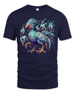Dark Phoenix Spirit Bird Fantasy Gothic Graphic T Shirt - navy t-shirt on white background