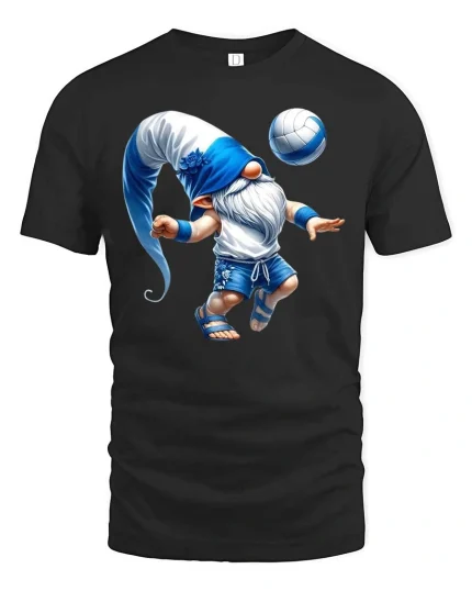 Funny Soccer Gnome T-Shirt Cute Fantasy Football Player Tee - black t-shirt on white background