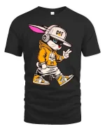 Cool Cat Streetwear T-Shirt Hip Hop Cartoon Kitty Tee - black t-shirt on white background