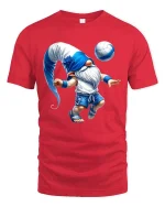 Funny Soccer Gnome T-Shirt Cute Fantasy Football Player Tee - red t-shirt on white background