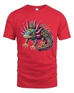 Colorful Axolotl T-Shirt Psychedelic Cute Salamander Tee - red t-shirt on white background