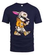 Cool Cat Streetwear T-Shirt Hip Hop Cartoon Kitty Tee - navy t-shirt on white background