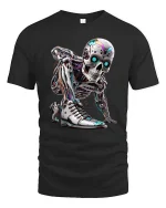 Cyberpunk Robot Skull Sneaker Graphic T Shirt Futuristic Style - black t-shirt on white background
