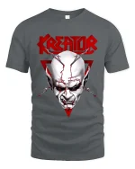 Dark Creator Skull Graphic T Shirt Gothic Streetwear Style - gray t-shirt on white background