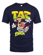 Taz Brooklyn Cartoon Chaos Graphic T Shirt Street Style - navy t-shirt on white background
