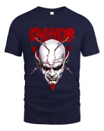 Dark Creator Skull Graphic T Shirt Gothic Streetwear Style - navy t-shirt on white background